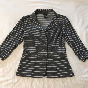 Macy’s size Small gray and white striped jersey blazer
